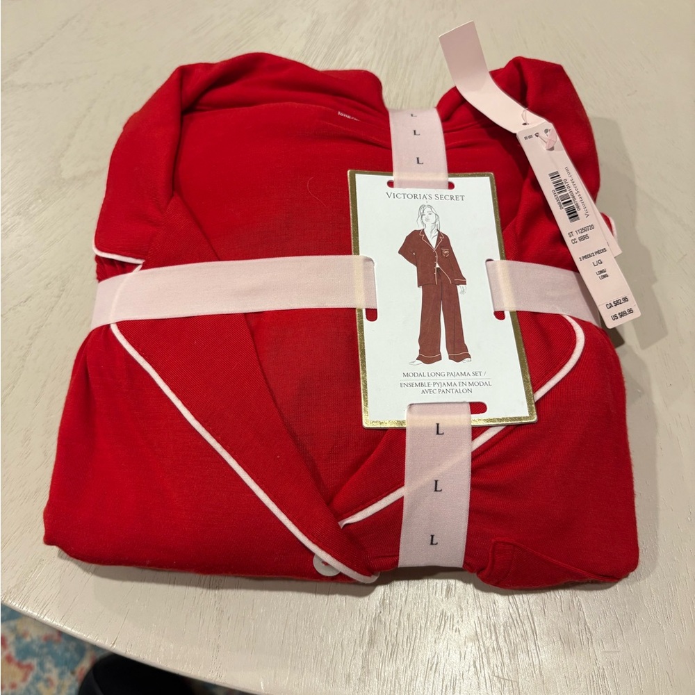 Victoria's Secret Red and White Pajama Set
